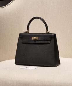 HERMES KELLY - 25 - NOIR - EPSOM - GHW