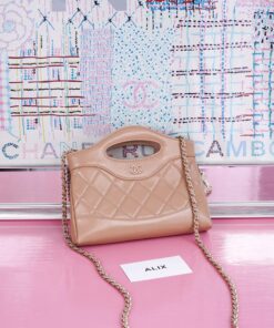 CHANEL 31 - MINI - BEIGE - SHINY CALFSKIN - GOLD CHAMPAGNE