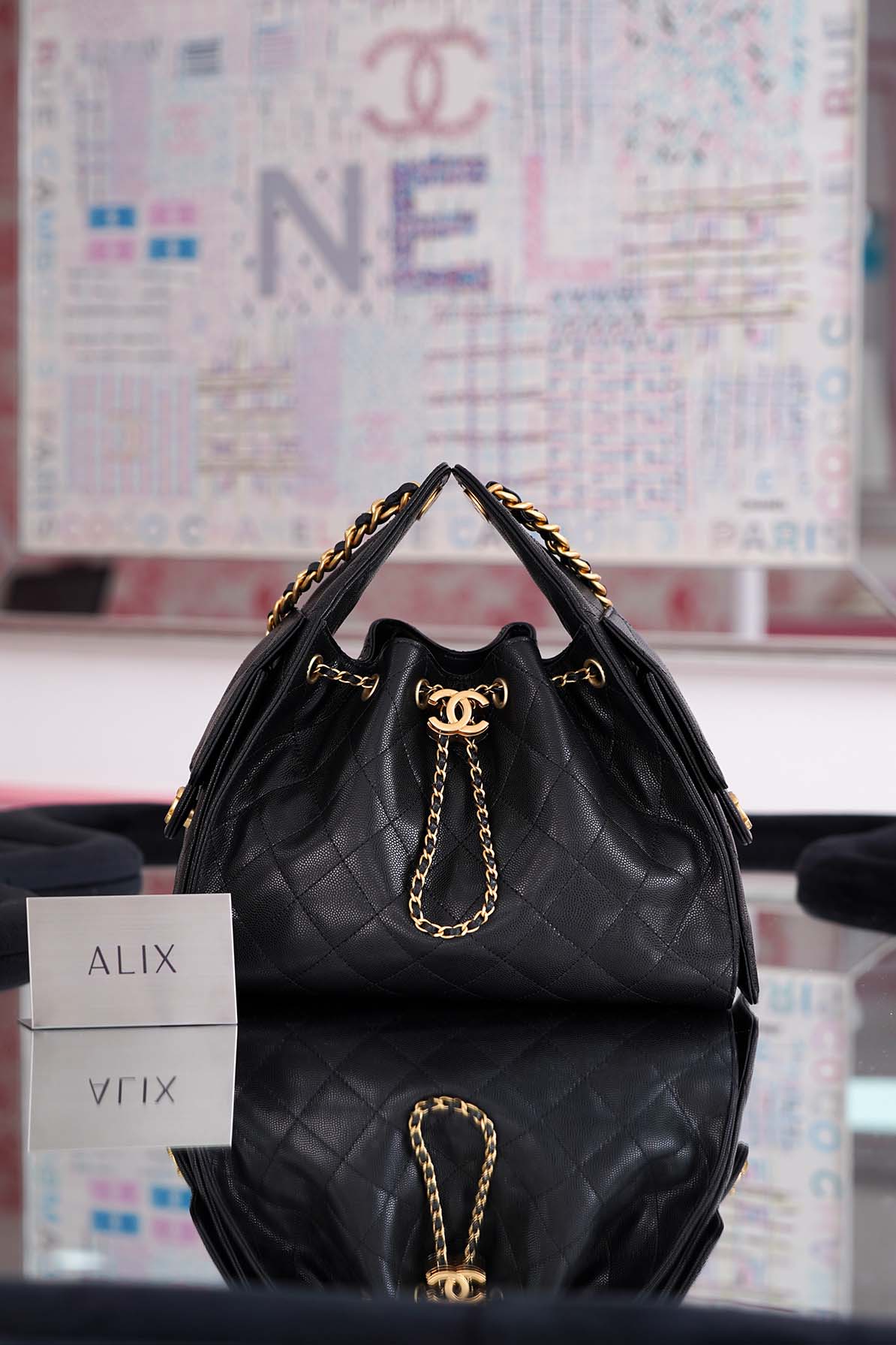 CHANEL 25 - SMALL - BLACK - CAVIAR - GOLD