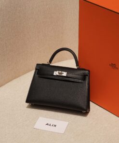 HERMES KELLY - MINI - NOIR - EPSOM - PHW