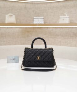 CHANEL COCO - SMALL - BLACK - CAVIAR - GOLD CHAMPAGNE