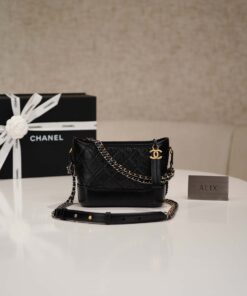 CHANEL GABRIELLE - MINI - BLACK - SHINY CALFSKIN - GOLD