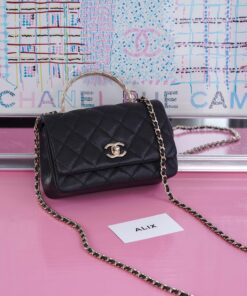 CHANEL COCO CRUSH HANDLE - MINI - BLACK - CAVIAR - GOLD CHAMPAGNE
