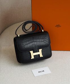 HERMES CONSTANCE – 19 – NOIR – ALLIGATOR – GHW