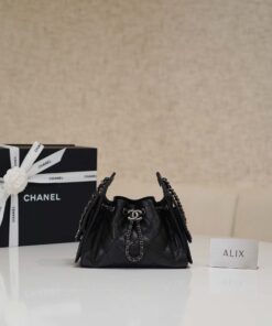 CHANEL 25 – MINI – BLACK – CAVIAR – SILVER