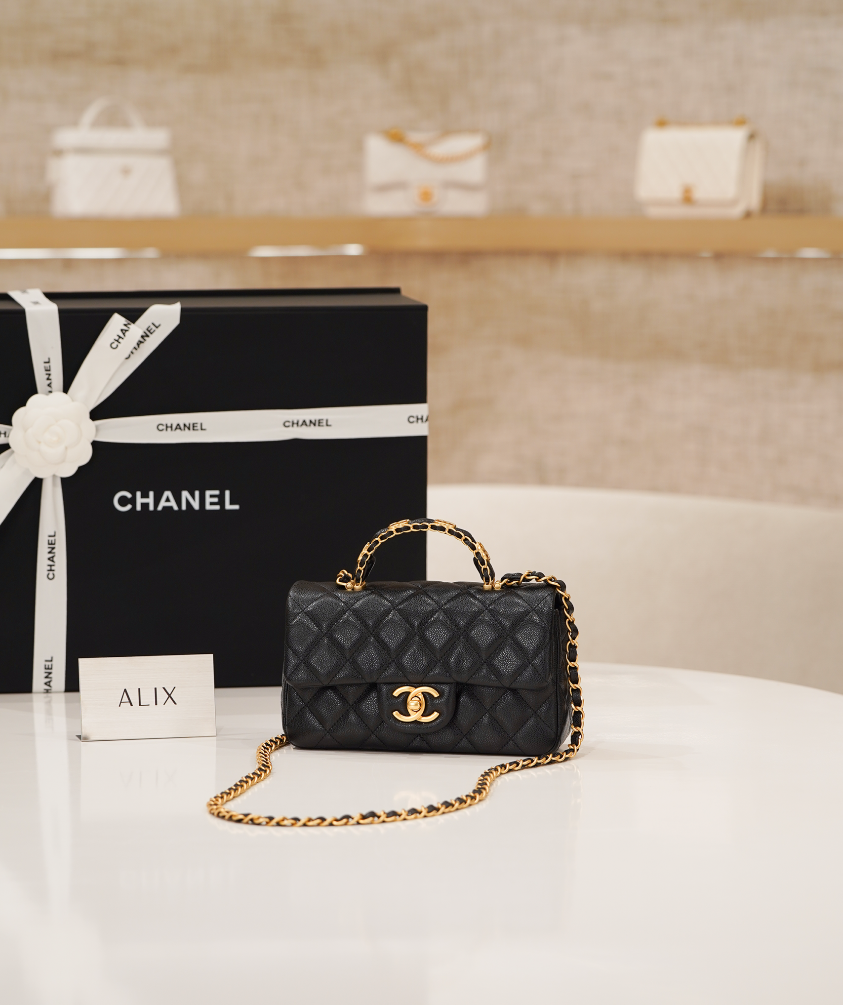 CHANEL TOP HANDLE 25B – BLACK – CAVIAR – GOLD