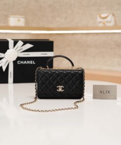 CHANEL WOC HANDLE 25S – BLACK – LAMBSKIN – GOLD CHAMPAGNE