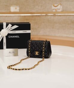 CHANEL CLASSIC – MINI – BLACK – CAVIAR – GOLD