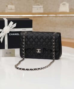 CHANEL CLASSIC – 30 – BLACK – CAVIAR – SILVER