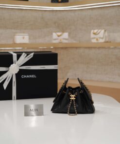 CHANEL 25 – MINI – BLACK – CAVIAR – AGED GOLD