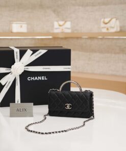 CHANEL WOC HANDLE 25P – BLACK – CAVIAR – SILVER