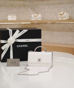 CHANEL WOC HANDLE 25P – WHITE – CAVIAR – SILVER