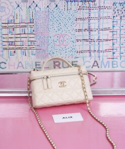 CHANEL VANITY HANDLE – LATTE – CAVIAR – GOLD CHAMPAGNE