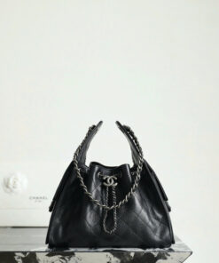 CHANEL 25 – SMALL – BLACK – CAVIAR – SILVER