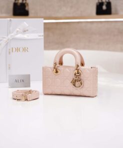 DIOR LADY D-JOY – SMALL – POWDER PINK – GOLD