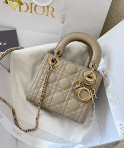 DIOR LADY – MINI – BISCUIT – LAMBSKIN – GOLD
