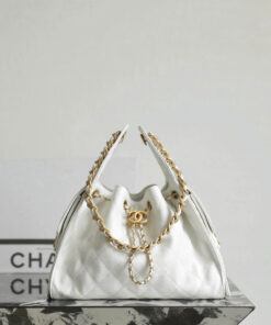 CHANEL 25 – SMALL – WHITE – CAVIAR – GOLD