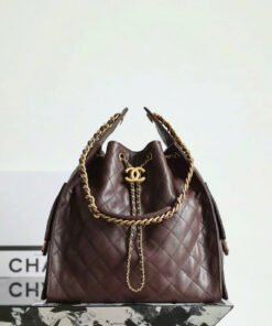 CHANEL 25 – MEDIUM – DARK BROWN – CAVIAR – GOLD