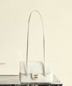 CHANEL 26P PREPPY COCO - WHITE - CAVIAR - GOLD