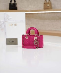 DIOR LADY D-JOY – MICRO – PINK – LAMBSKIN – GOLD
