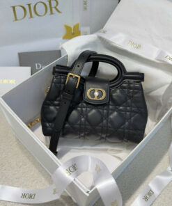 DIOR JOLIE TOP HANDLE - MINI - BLACK - GOLD