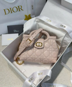 DIOR JOLIE TOP HANDLE - MINI - POWDER PINK - GOLD