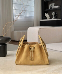 CHANEL 25 – MINI – YELLOW – SUEDE  – GOLD