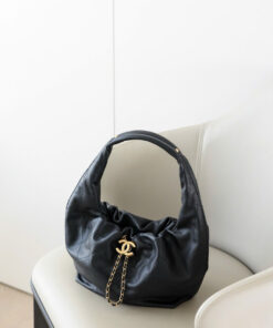 CHANEL HOBO 26C - MINI - BLACK - CALFSKIN - GOLD