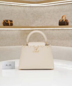 LV CAPUCINES – BB – WHITE – TAURILLON – GOLD